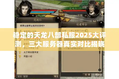 稳定的天龙八部私服2025大评测，三大服务器真实对比揭晓