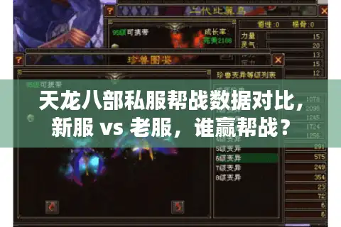 天龙八部私服帮战数据对比，新服 vs 老服，谁赢帮战？