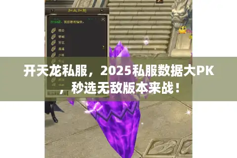 开天龙私服，2025私服数据大PK，秒选无敌版本来战！