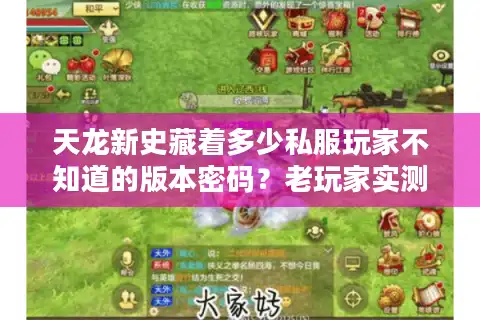 天龙新史藏着多少私服玩家不知道的版本密码？老玩家实测拆解