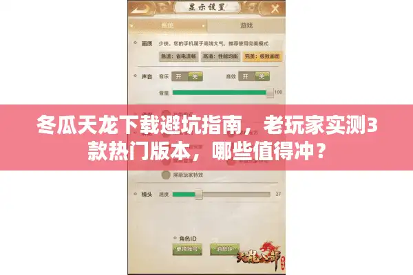 冬瓜天龙下载避坑指南，老玩家实测3款热门版本，哪些值得冲？