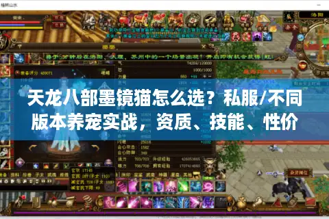 天龙八部墨镜猫怎么选？私服/不同版本养宠实战，资质、技能、性价比全拆解