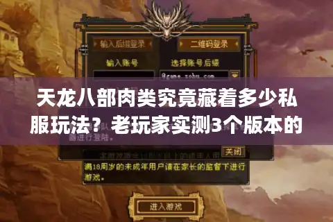 天龙八部肉类究竟藏着多少私服玩法？老玩家实测3个版本的获取&使用套路