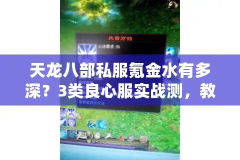 天龙八部私服氪金水有多深？3类良心服实战测，教你避开90%坑