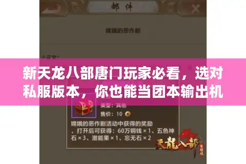 新天龙八部唐门玩家必看，选对私服版本，你也能当团本输出机器