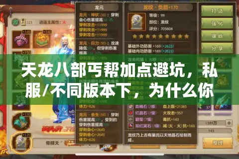 天龙八部丐帮加点避坑，私服/不同版本下，为什么你加的体力从来没救过命？