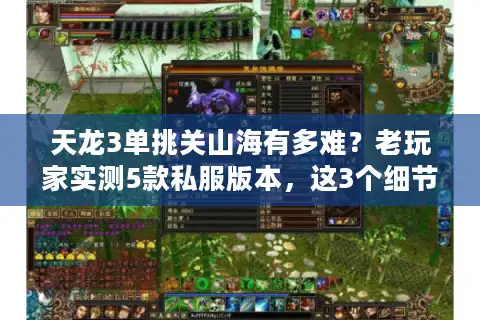 天龙3单挑关山海有多难？老玩家实测5款私服版本，这3个细节决定胜负