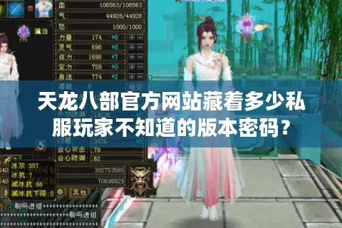 天龙八部官方网站藏着多少私服玩家不知道的版本密码？