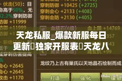 天龙私服_爆款新服每日更新▷独家开服表◁天龙八部公益服一网打尽