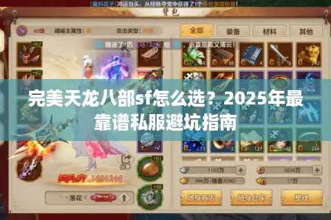 完美天龙八部sf怎么选？2025年最靠谱私服避坑指南