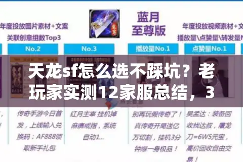 天龙sf怎么选不踩坑？老玩家实测12家服总结，3类版本+4个避坑硬标准