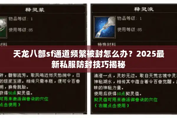 天龙八部sf通道频繁被封怎么办？2025最新私服防封技巧揭秘
