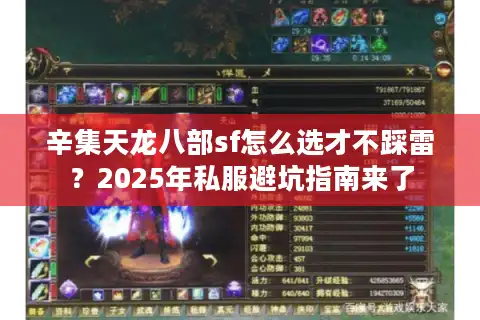辛集天龙八部sf怎么选才不踩雷？2025年私服避坑指南来了