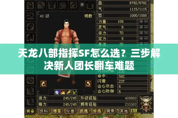 天龙八部指挥SF怎么选？三步解决新人团长翻车难题