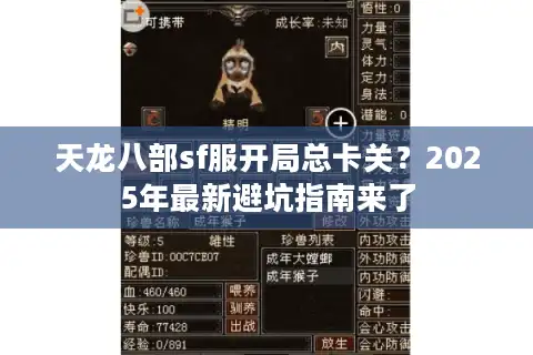 天龙八部sf服开局总卡关？2025年最新避坑指南来了