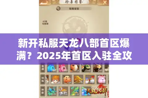 新开私服天龙八部首区爆满？2025年首区入驻全攻略