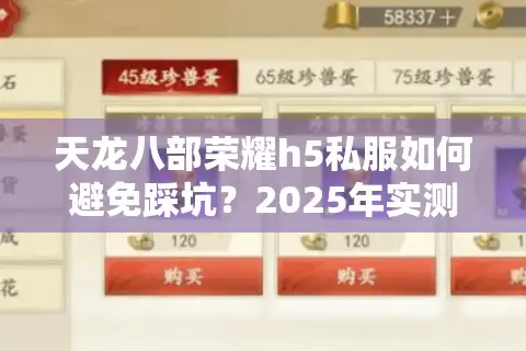 天龙八部荣耀h5私服如何避免踩坑？2025年实测避雷指南