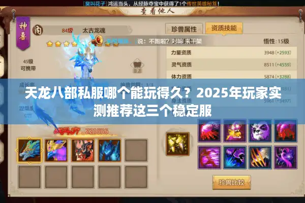 天龙八部私服哪个能玩得久？2025年玩家实测推荐这三个稳定服