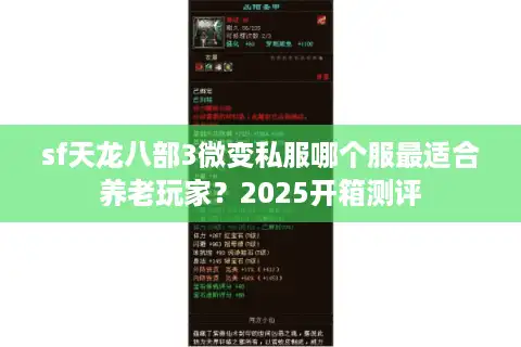 sf天龙八部3微变私服哪个服最适合养老玩家？2025开箱测评