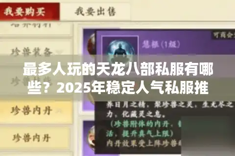 最多人玩的天龙八部私服有哪些？2025年稳定人气私服推荐