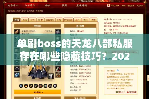 单刷boss的天龙八部私服存在哪些隐藏技巧？2025最新攻略揭秘