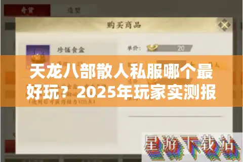 天龙八部散人私服哪个最好玩？2025年玩家实测报告