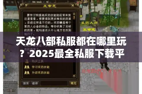 天龙八部私服都在哪里玩？2025最全私服下载平台评测与避坑指南