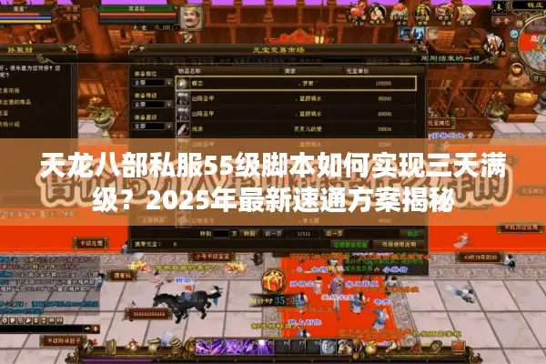 天龙八部私服55级脚本如何实现三天满级？2025年最新速通方案揭秘