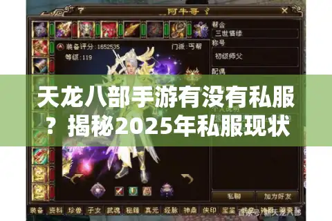 天龙八部手游有没有私服？揭秘2025年私服现状与玩家避坑指南