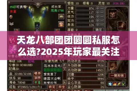 天龙八部团团圆圆私服怎么选?2025年玩家最关注的5大避坑指南
