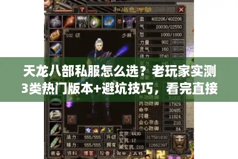 天龙八部私服怎么选？老玩家实测3类热门版本+避坑技巧，看完直接开玩