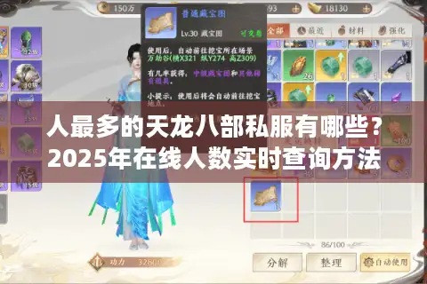 人最多的天龙八部私服有哪些？2025年在线人数实时查询方法