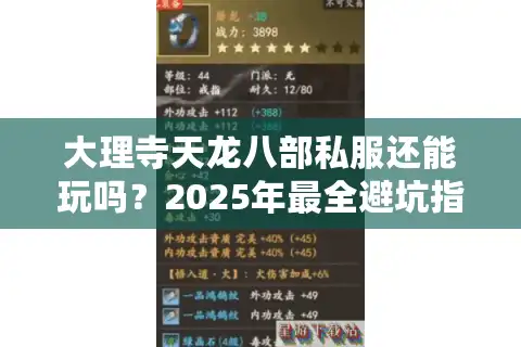 大理寺天龙八部私服还能玩吗？2025年最全避坑指南