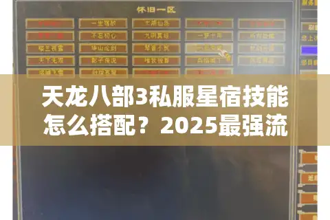 天龙八部3私服星宿技能怎么搭配？2025最强流派加点实测