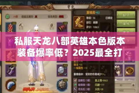 私服天龙八部英雄本色版本装备爆率低？2025最全打金攻略揭秘