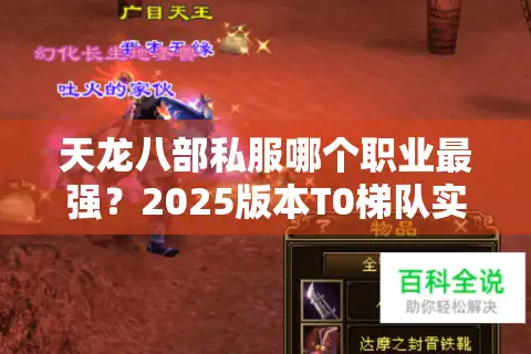 天龙八部私服哪个职业最强？2025版本T0梯队实战解析