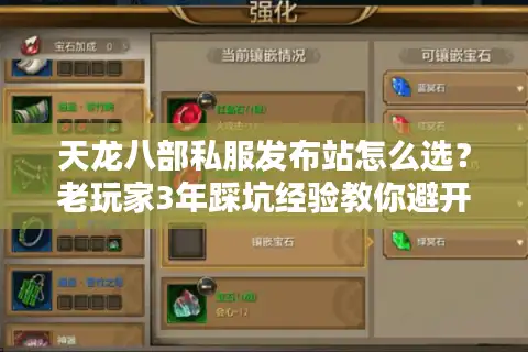天龙八部私服发布站怎么选？老玩家3年踩坑经验教你避开90%的雷