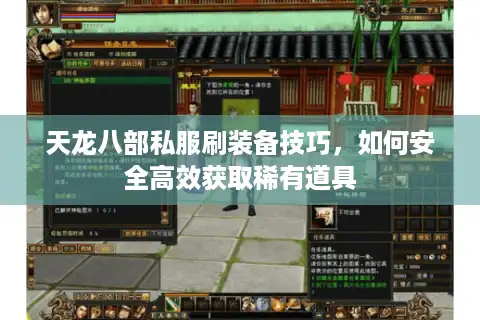 天龙八部私服刷装备技巧，如何安全高效获取稀有道具
