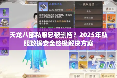 天龙八部私服总被删档？2025年私服数据安全终极解决方案