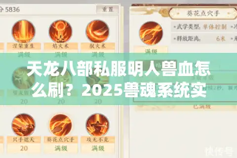 天龙八部私服明人兽血怎么刷？2025兽魂系统实战攻略揭秘