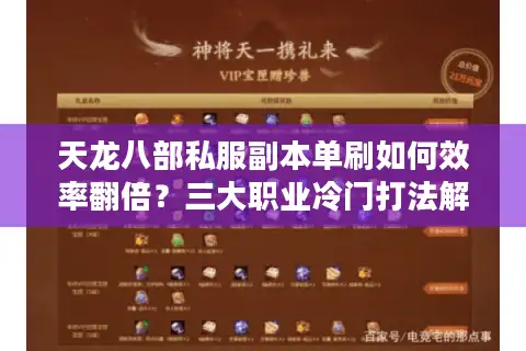 天龙八部私服副本单刷如何效率翻倍？三大职业冷门打法解析