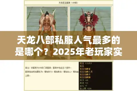 天龙八部私服人气最多的是哪个？2025年老玩家实测推荐