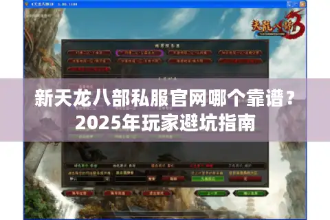 新天龙八部私服官网哪个靠谱？2025年玩家避坑指南