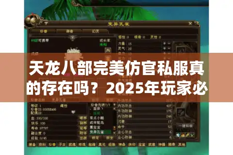 天龙八部完美仿官私服真的存在吗？2025年玩家必看的避坑指南