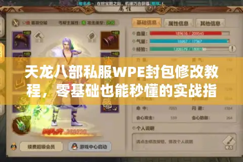 天龙八部私服WPE封包修改教程，零基础也能秒懂的实战指南