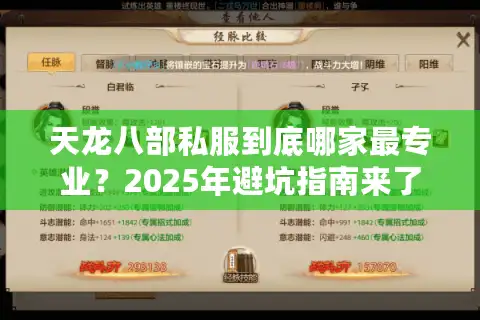 天龙八部私服到底哪家最专业？2025年避坑指南来了