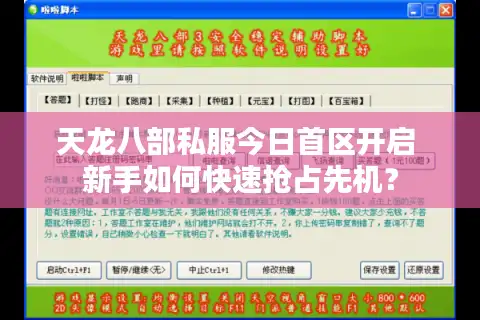 天龙八部私服今日首区开启 新手如何快速抢占先机？