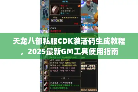 天龙八部私服CDK激活码生成教程，2025最新GM工具使用指南