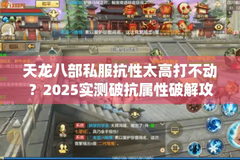 天龙八部私服抗性太高打不动？2025实测破抗属性破解攻略