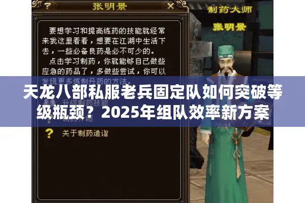 天龙八部私服老兵固定队如何突破等级瓶颈？2025年组队效率新方案